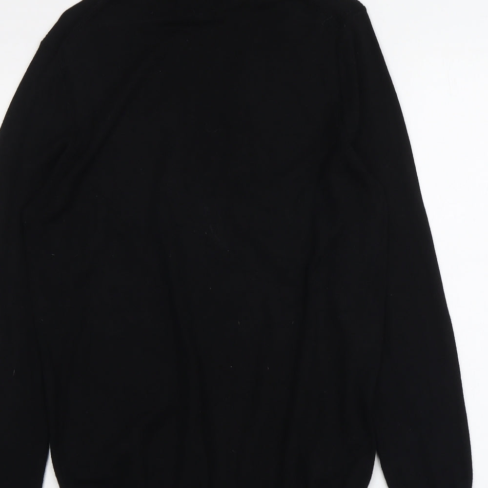 River Island Mens Black Roll Neck Viscose Pullover Jumper Size M Long Sleeve