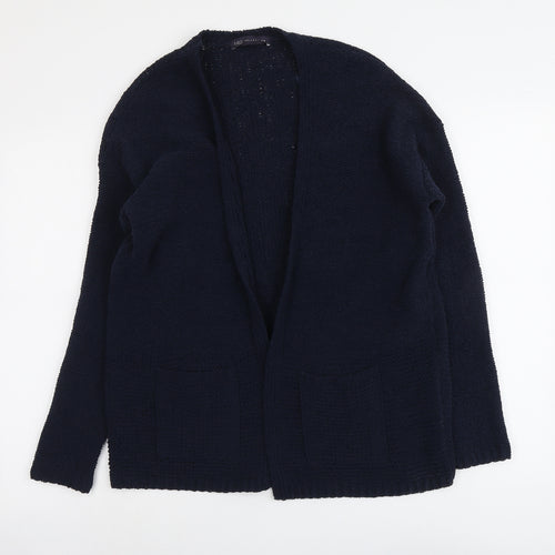 Marks and Spencer Womens Blue V-Neck Polyester Cardigan Jumper Size M