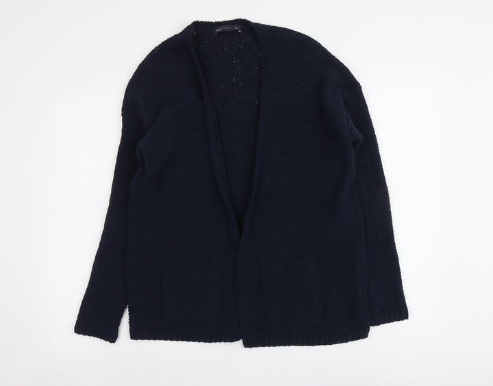 Marks and Spencer Womens Blue V-Neck Polyester Cardigan Jumper Size M