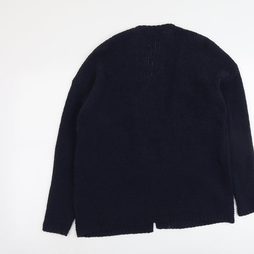 Marks and Spencer Womens Blue V-Neck Polyester Cardigan Jumper Size M