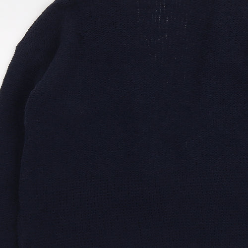 Marks and Spencer Womens Blue V-Neck Polyester Cardigan Jumper Size M