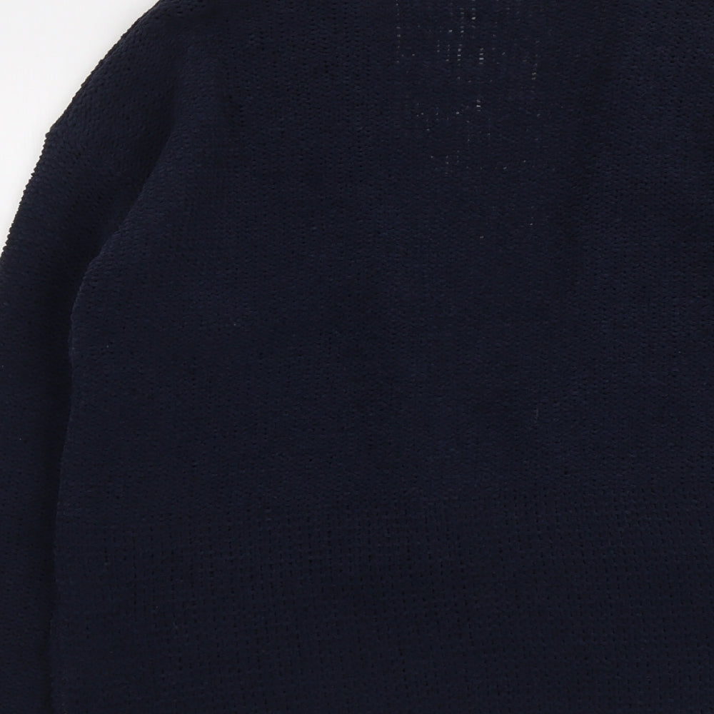 Marks and Spencer Womens Blue V-Neck Polyester Cardigan Jumper Size M