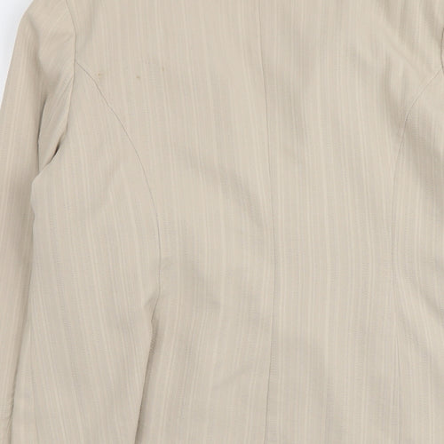 Bonmarché Womens Beige Striped Polyester Jacket Blazer Size 20