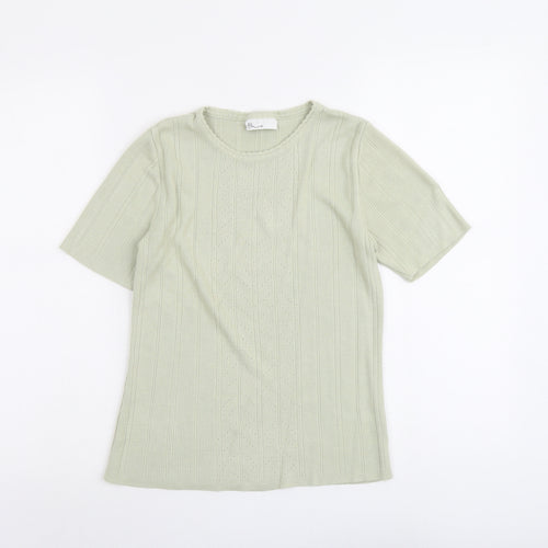 BHS Womens Green Round Neck Acrylic Pullover Jumper Size 12