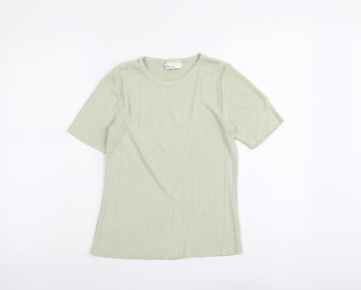 BHS Womens Green Round Neck Acrylic Pullover Jumper Size 12