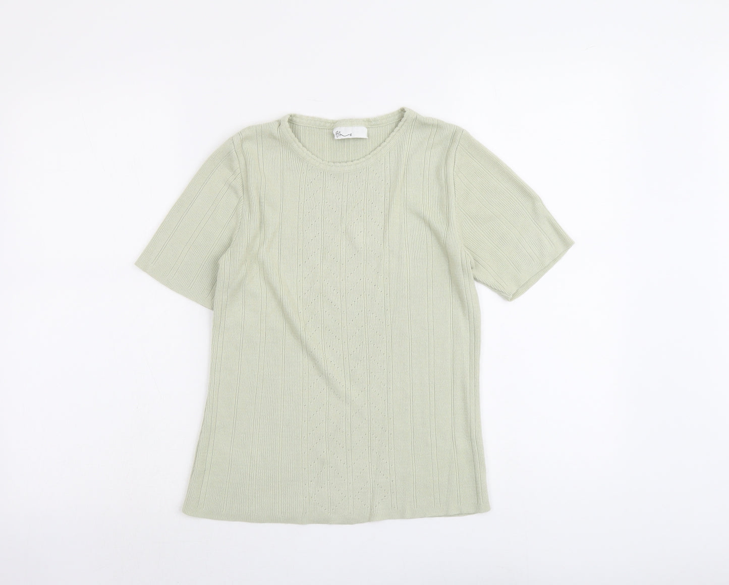 BHS Womens Green Round Neck Acrylic Pullover Jumper Size 12