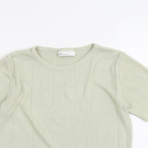 BHS Womens Green Round Neck Acrylic Pullover Jumper Size 12