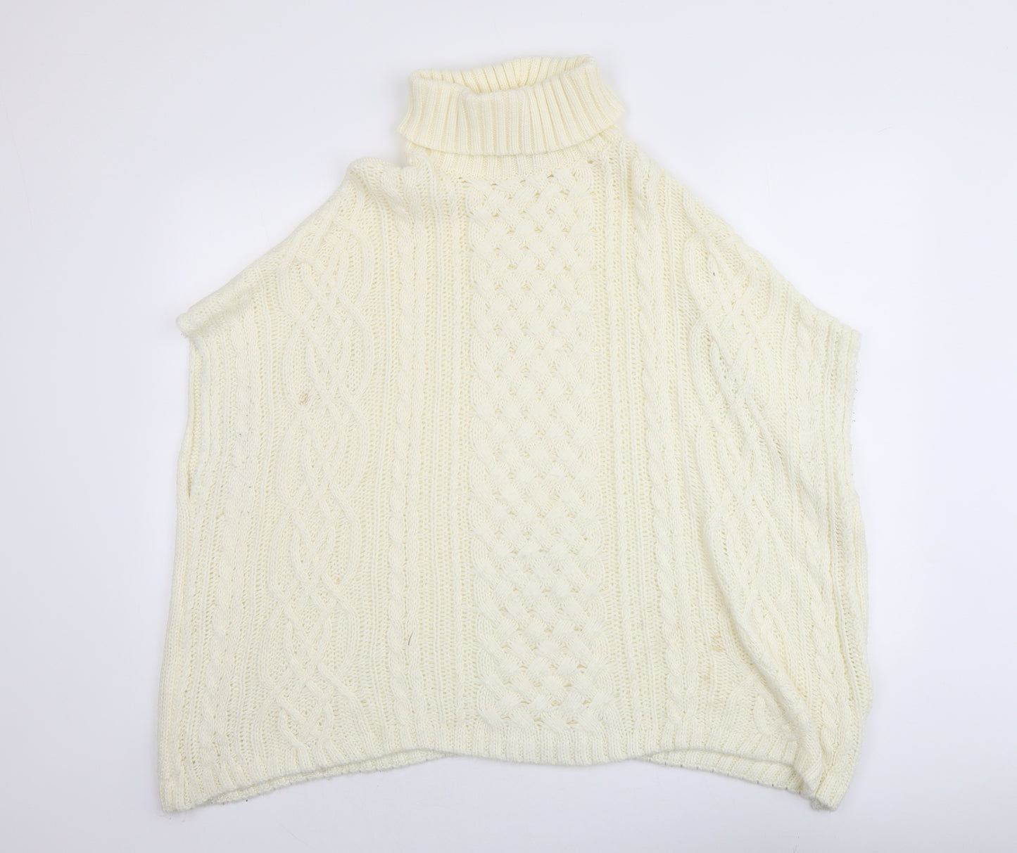 River Island Womens Ivory Roll Neck Acrylic Pullover Jumper Size S