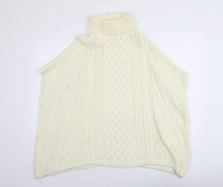 River Island Womens Ivory Roll Neck Acrylic Pullover Jumper Size S