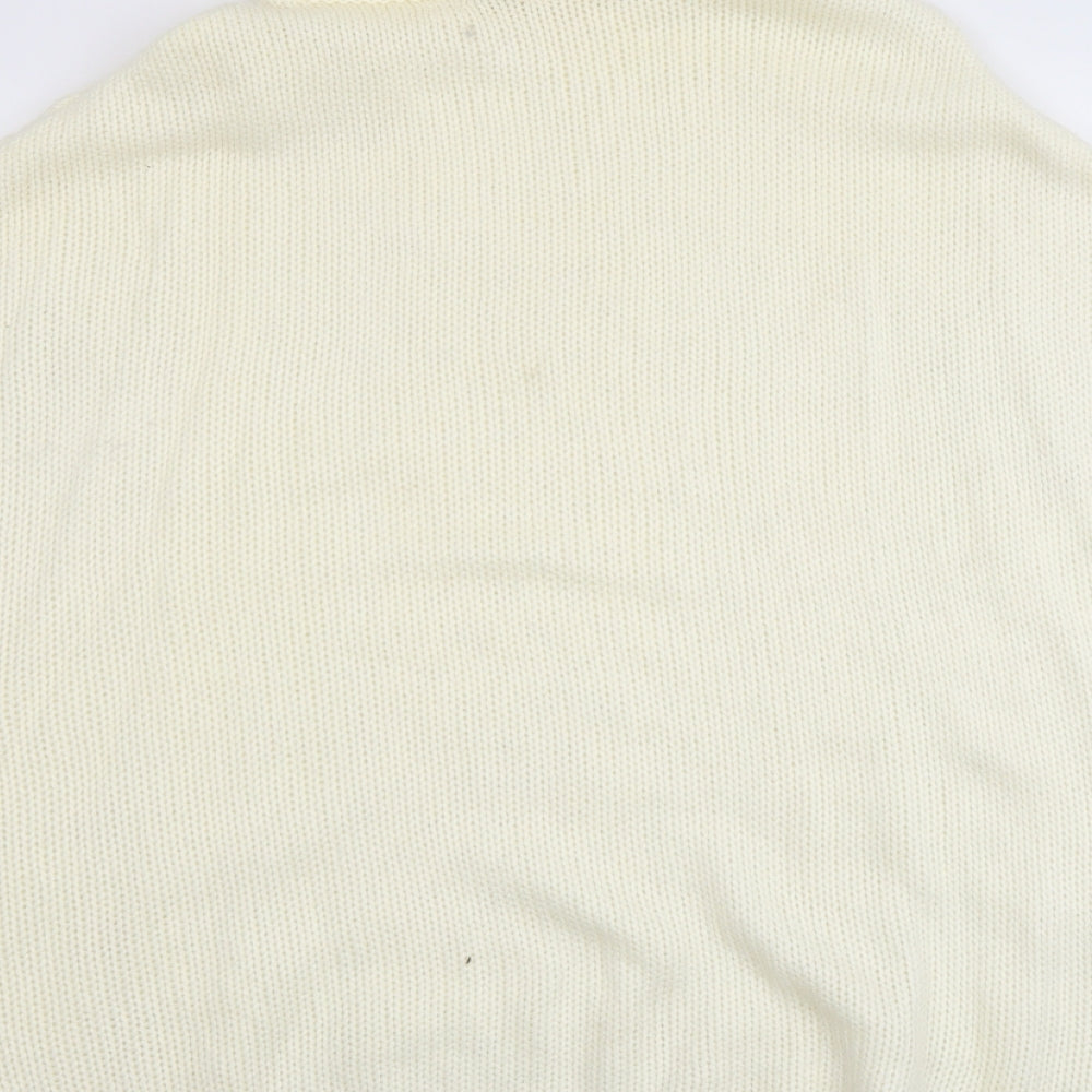 River Island Womens Ivory Roll Neck Acrylic Pullover Jumper Size S