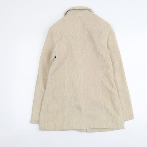 PRETTYLITTLETHING Womens Beige Jacket Size S Button
