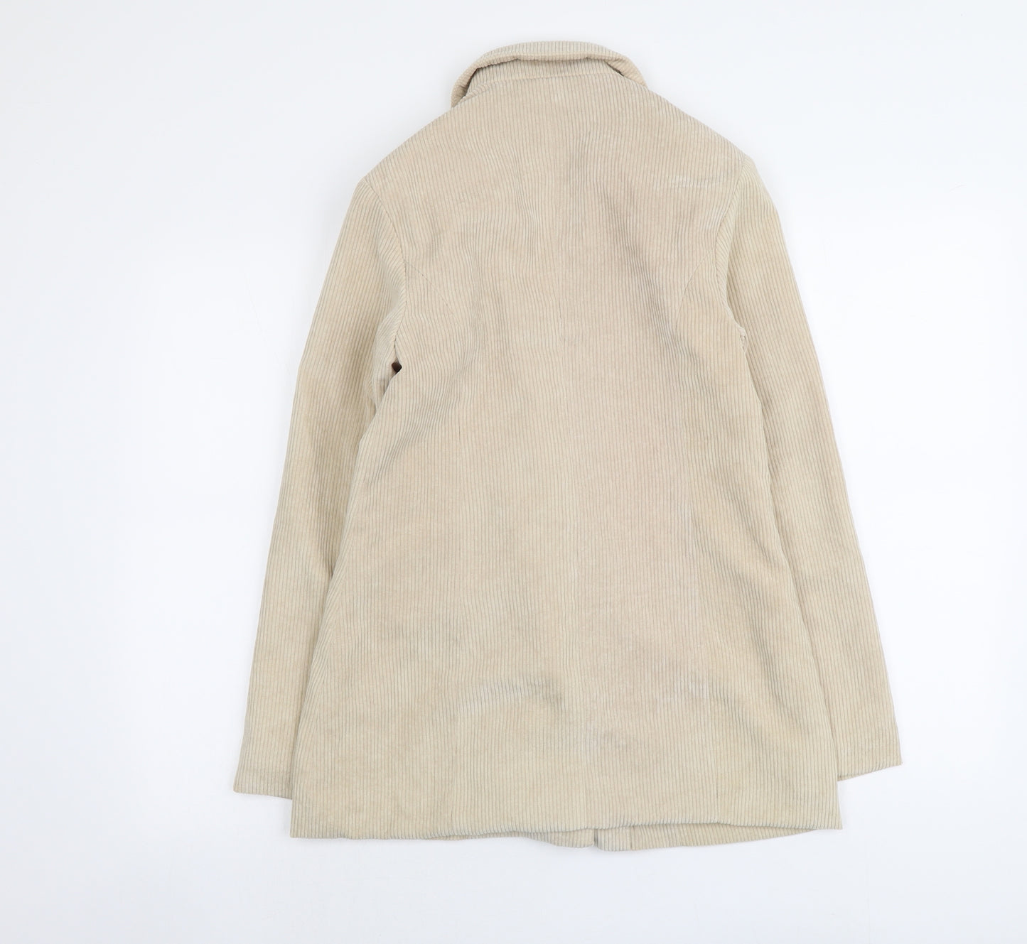 PRETTYLITTLETHING Womens Beige Jacket Size S Button
