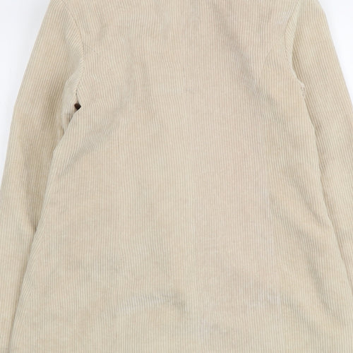 PRETTYLITTLETHING Womens Beige Jacket Size S Button