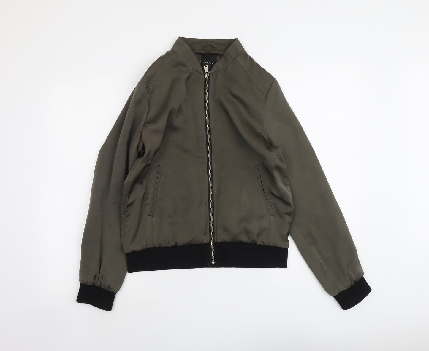 New Look Womens Green Bomber Jacket Jacket Size 10 Zip