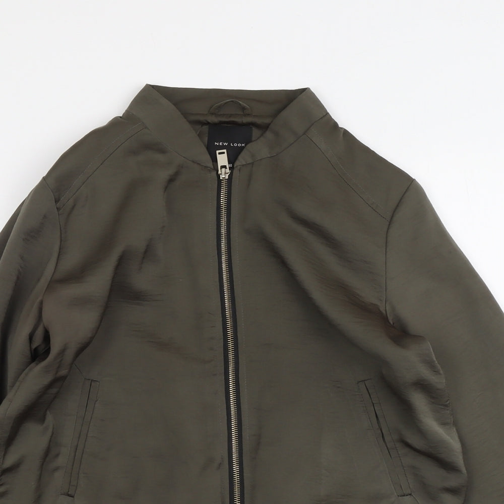 New Look Womens Green Bomber Jacket Jacket Size 10 Zip