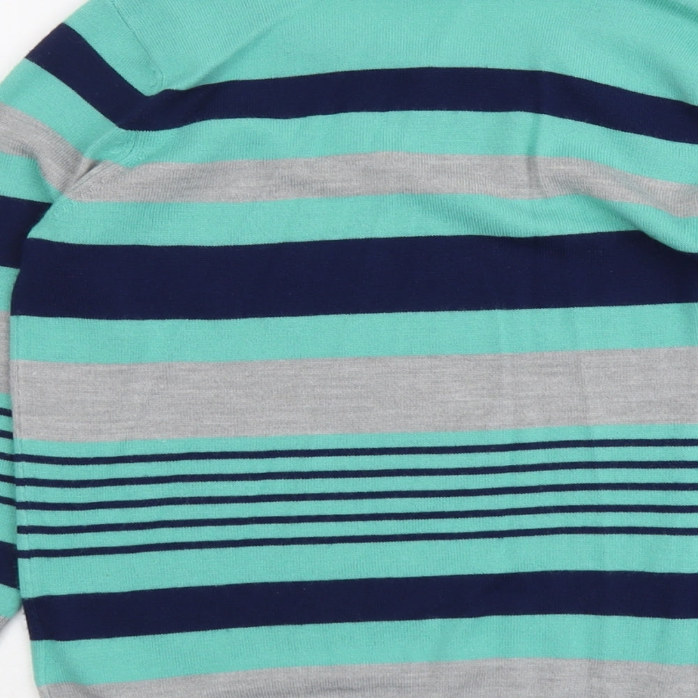 Julipa Womens Multicoloured Round Neck Striped Acrylic Pullover Jumper Size 10