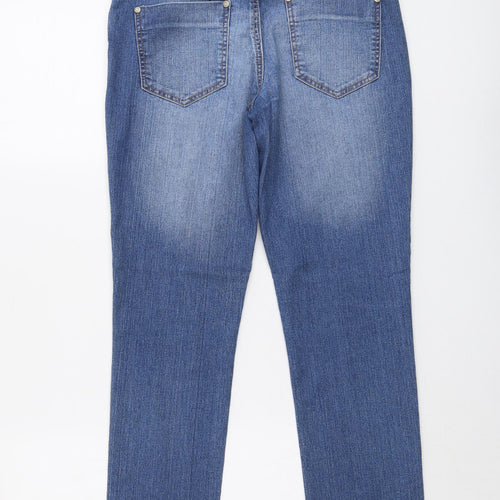 Authentic Denim Womens Blue Cotton Skinny Jeans Size 10 L28 in Regular Button