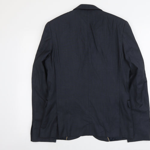 Topman Mens Blue Polyester Jacket Suit Jacket Size S Regular