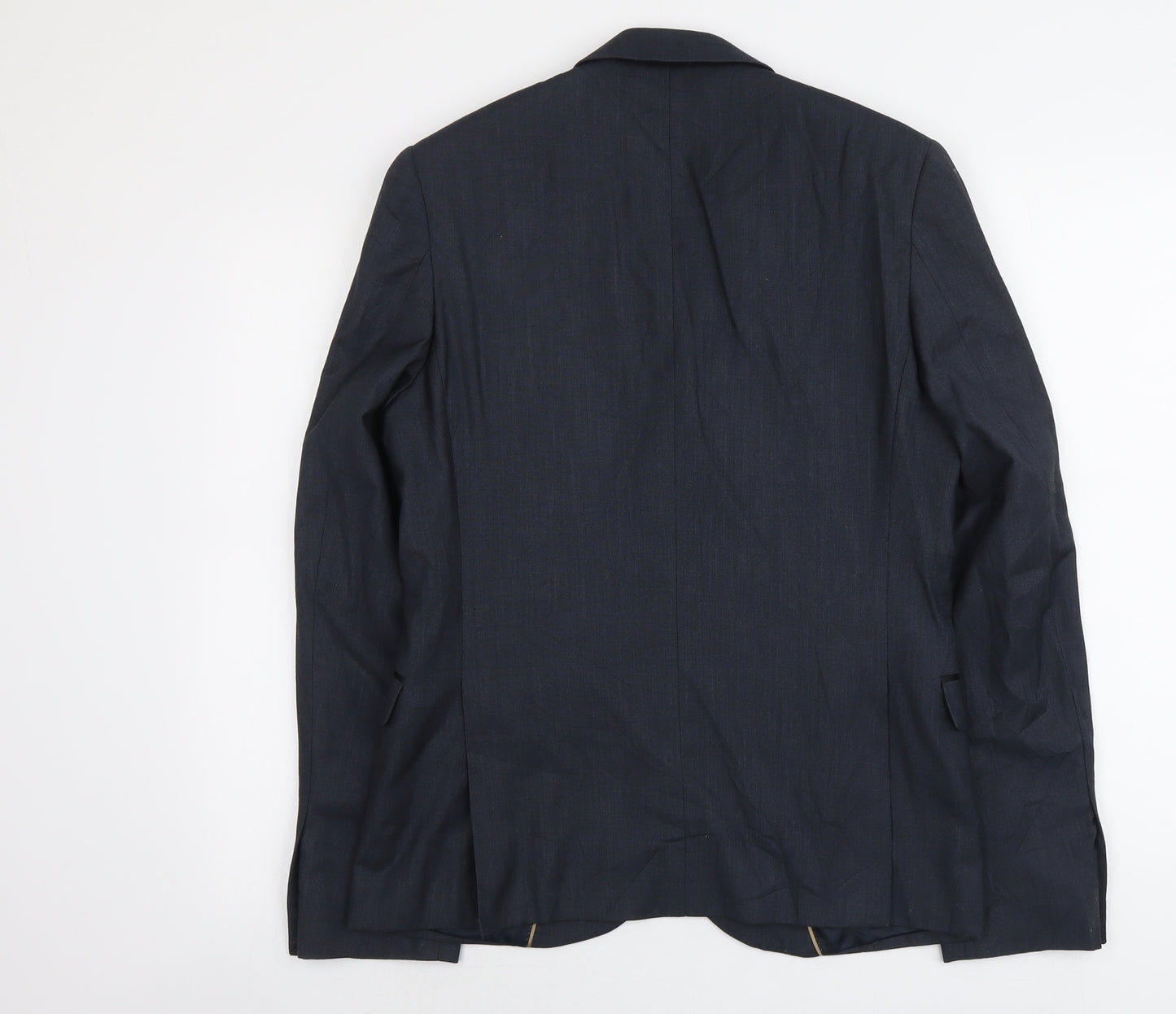 Topman Mens Blue Polyester Jacket Suit Jacket Size S Regular