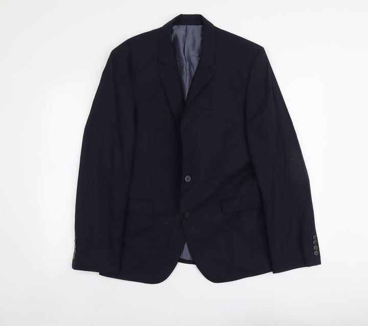 Marks and Spencer Mens Blue Wool Jacket Suit Jacket Size M Regular