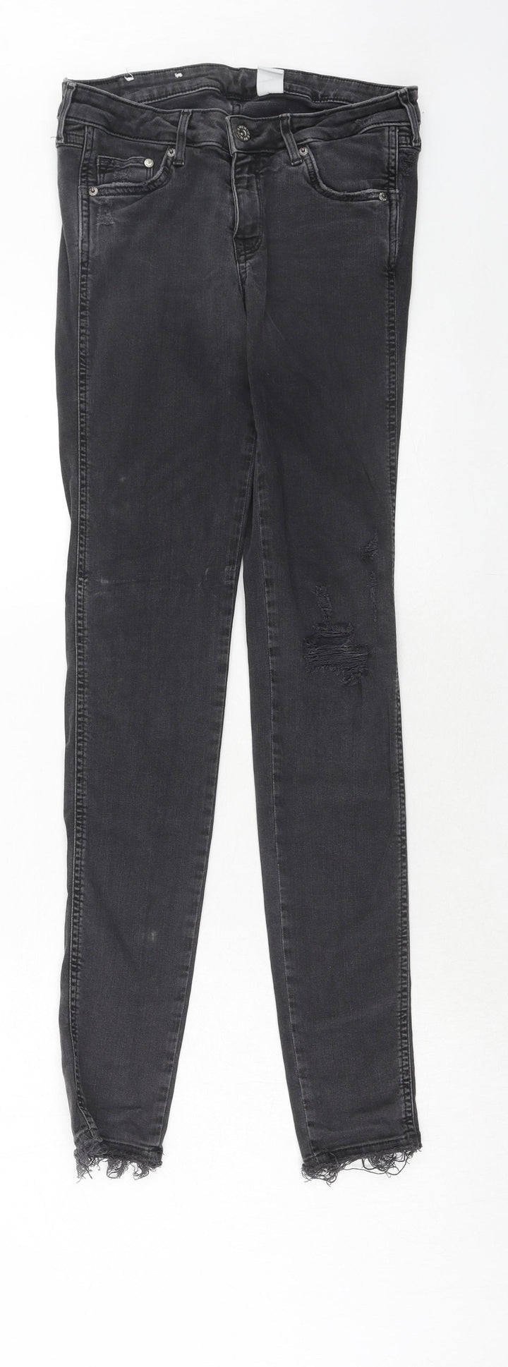 H&M Womens Grey Cotton Skinny Jeans Size 28 in L32 in Regular Zip