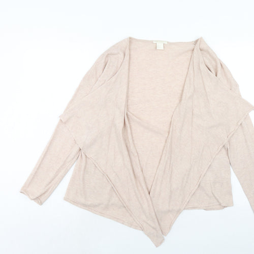 H&M Womens Pink V-Neck Polyester Cardigan Jumper Size M