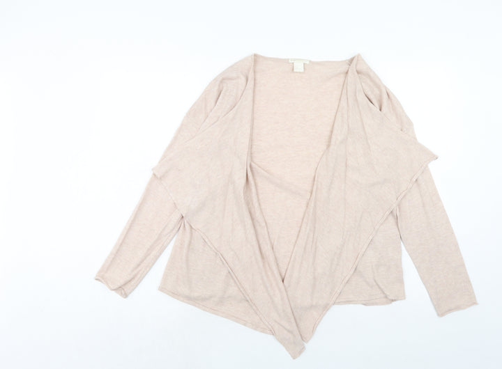 H&M Womens Pink V-Neck Polyester Cardigan Jumper Size M