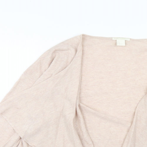 H&M Womens Pink V-Neck Polyester Cardigan Jumper Size M