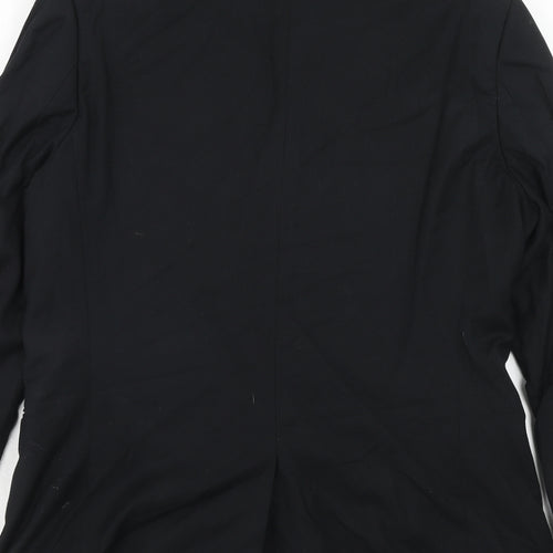 Topman Mens Black Polyester Jacket Suit Jacket Size 42 Regular