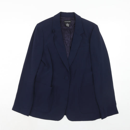 Sutton Studio Womens Blue Triacetate Jacket Suit Jacket Size 8