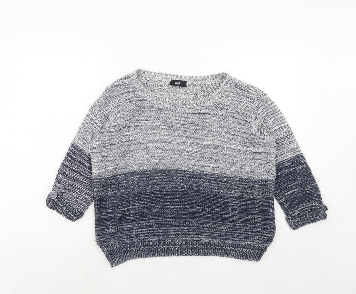 Wallis Womens Blue Round Neck Acrylic Pullover Jumper Size M