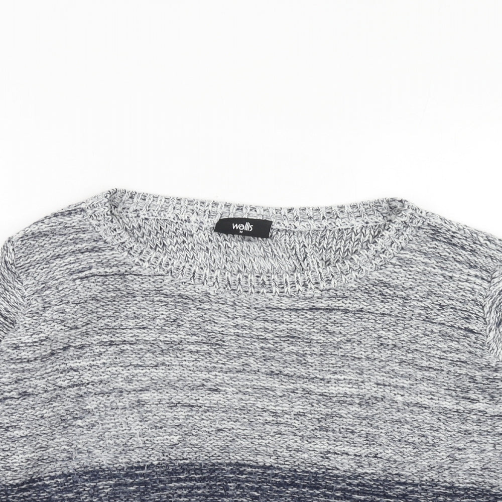 Wallis Womens Blue Round Neck Acrylic Pullover Jumper Size M