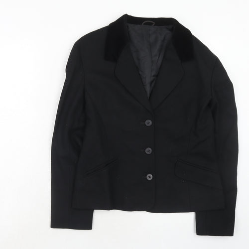 BHS Womens Black Wool Jacket Blazer Size 12