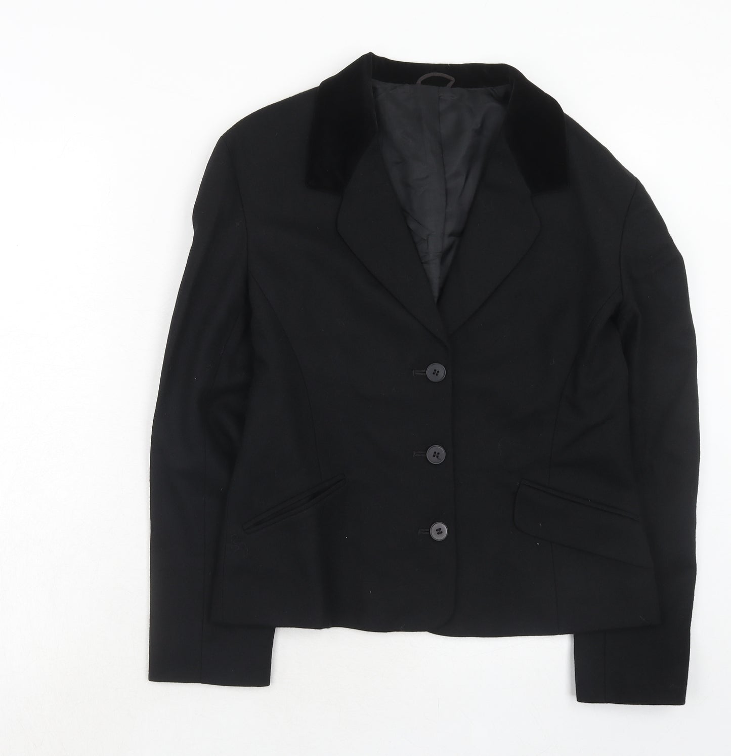 BHS Womens Black Wool Jacket Blazer Size 12