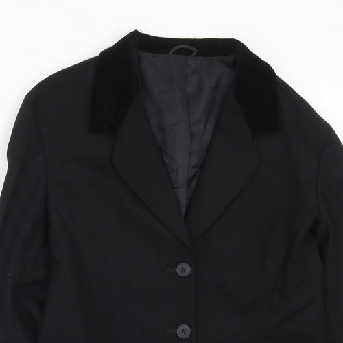 BHS Womens Black Wool Jacket Blazer Size 12