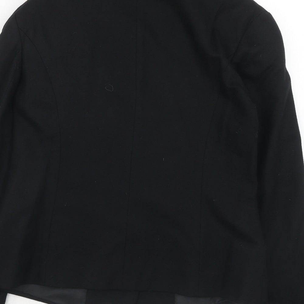 BHS Womens Black Wool Jacket Blazer Size 12