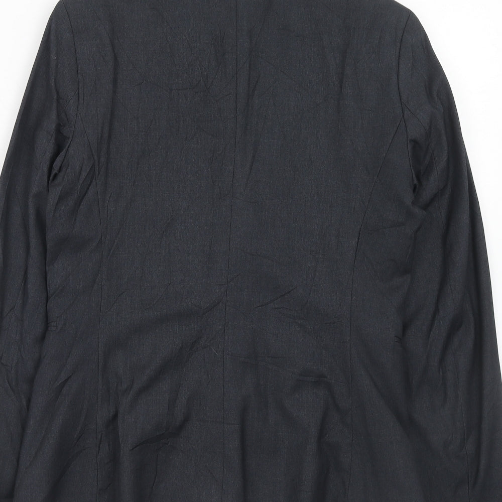 Mango Womens Blue Polyester Jacket Suit Jacket Size 8