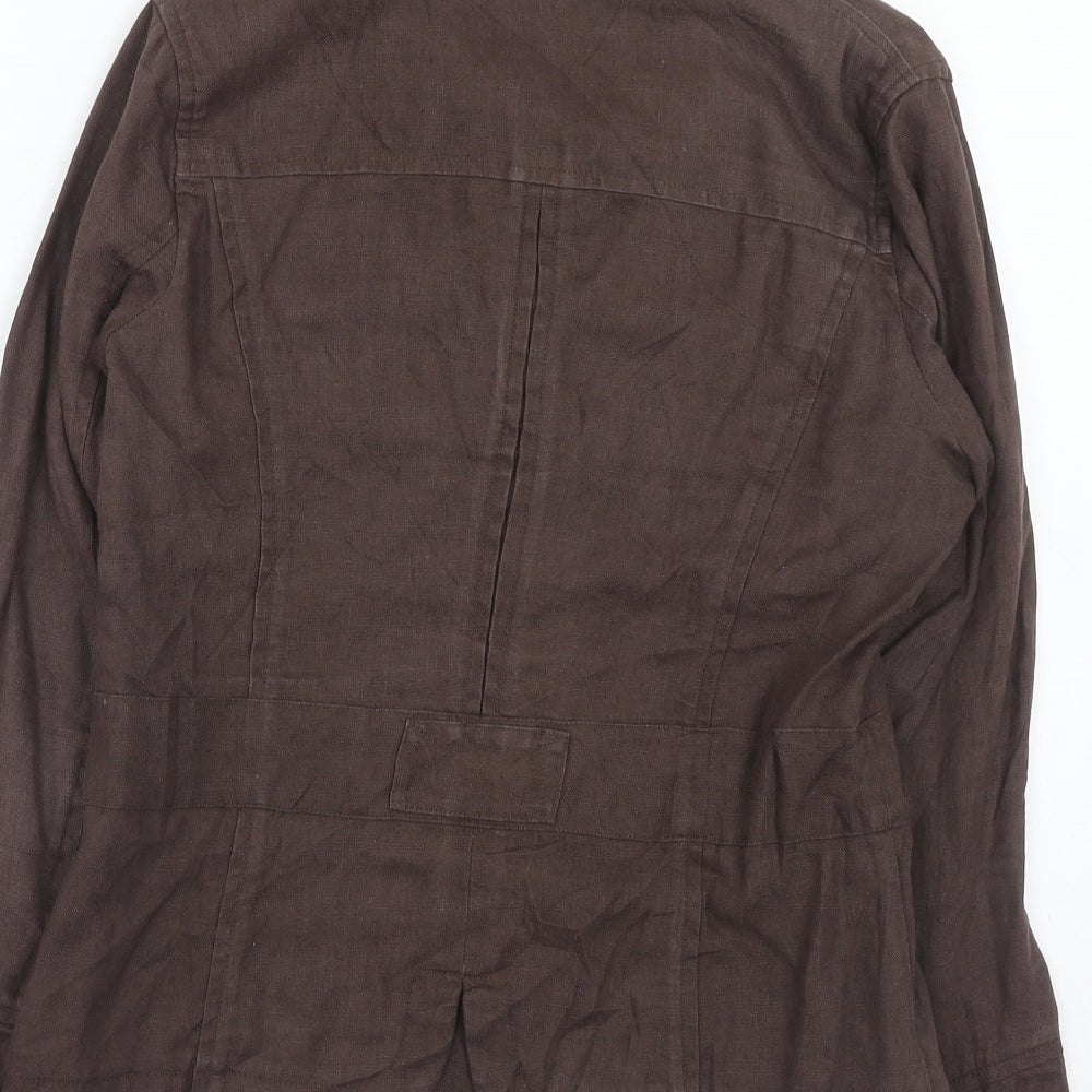 Jasper Conran Womens Brown Linen Jacket Blazer Size 14