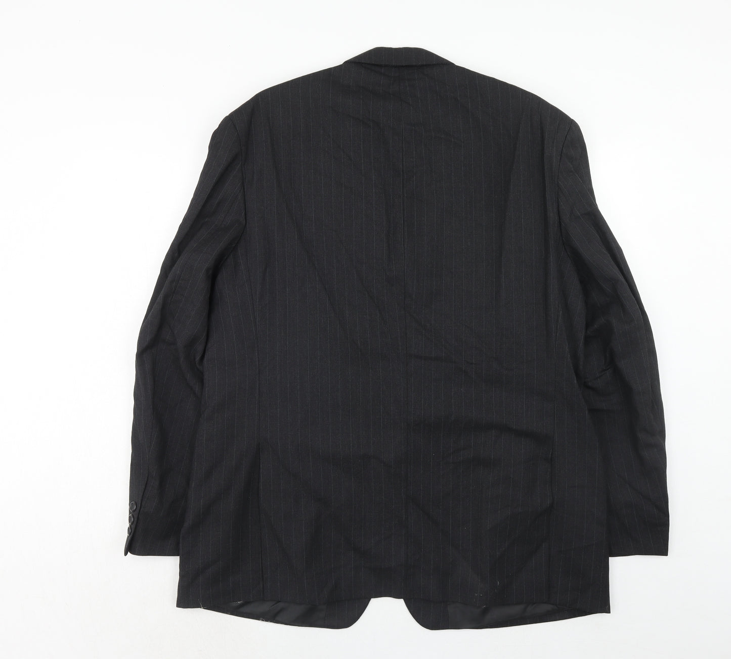 Burton Mens Grey Striped Polyester Jacket Suit Jacket Size 46 Regular