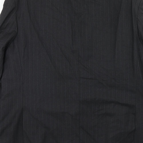 Burton Mens Grey Striped Polyester Jacket Suit Jacket Size 46 Regular