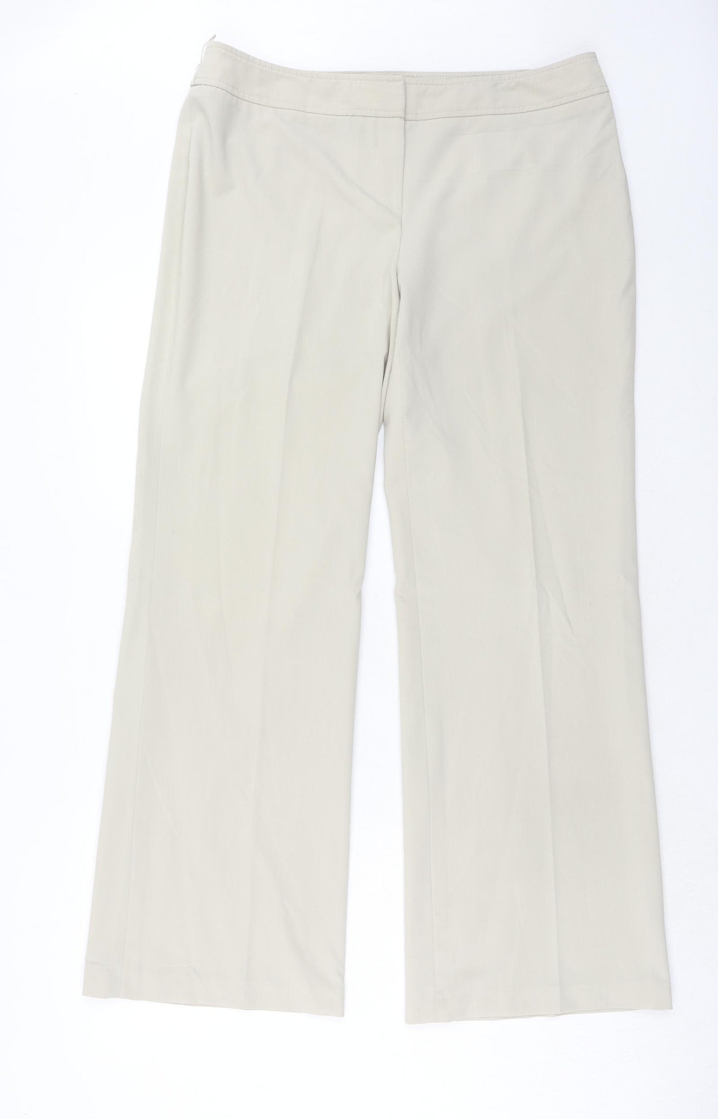 Principles Womens Beige Polyester Dress Pants Trousers Size 14 Regular Hook & Eye