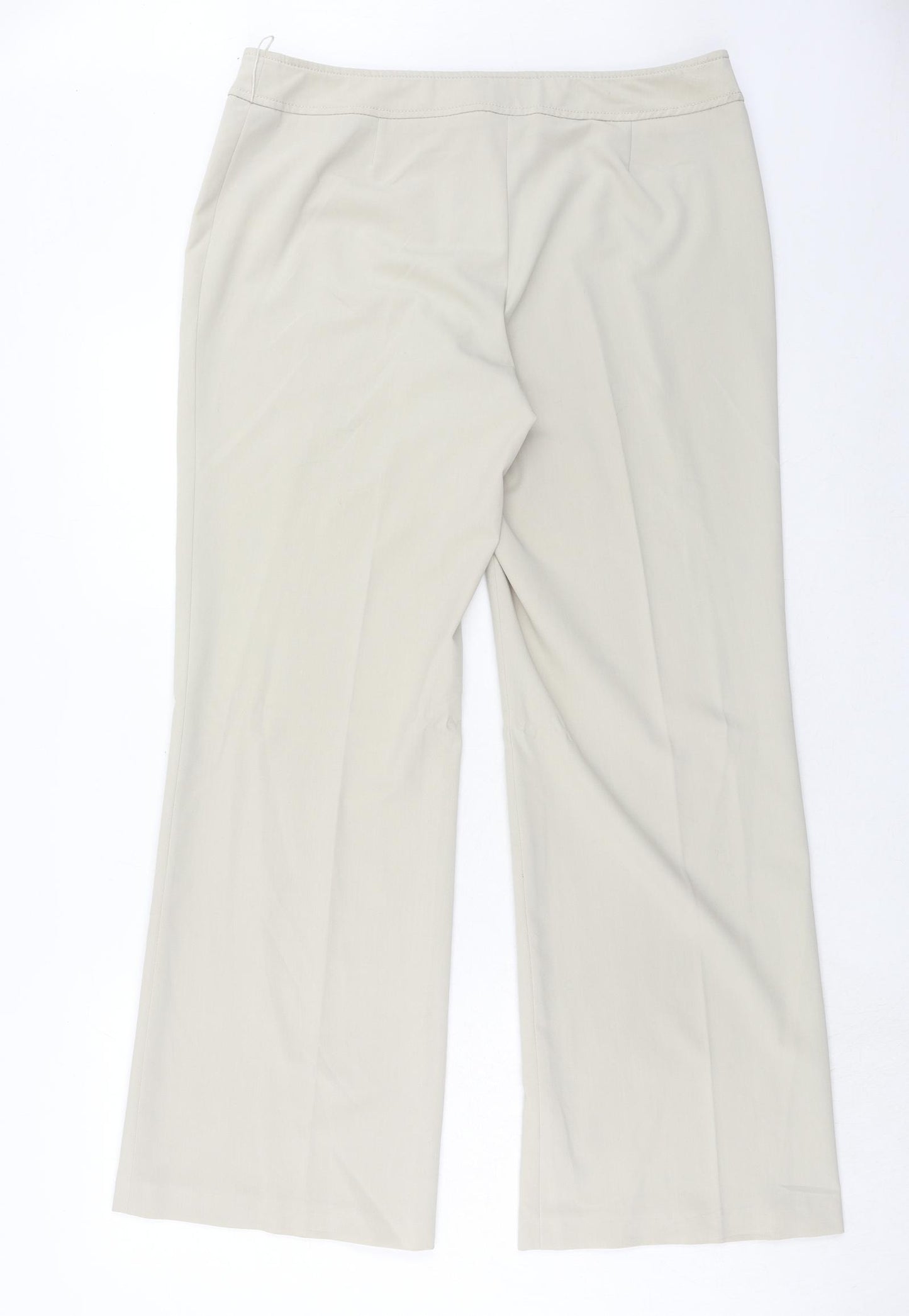 Principles Womens Beige Polyester Dress Pants Trousers Size 14 Regular Hook & Eye