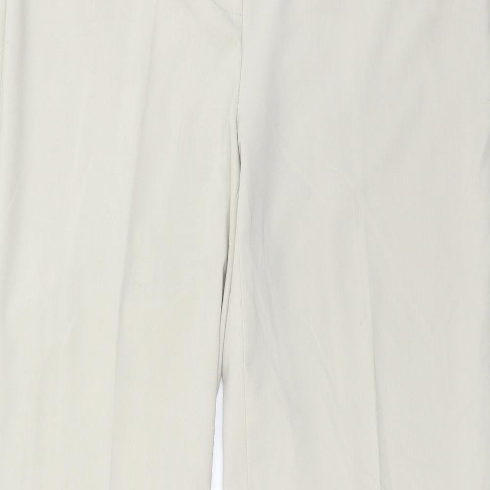 Principles Womens Beige Polyester Dress Pants Trousers Size 14 Regular Hook & Eye