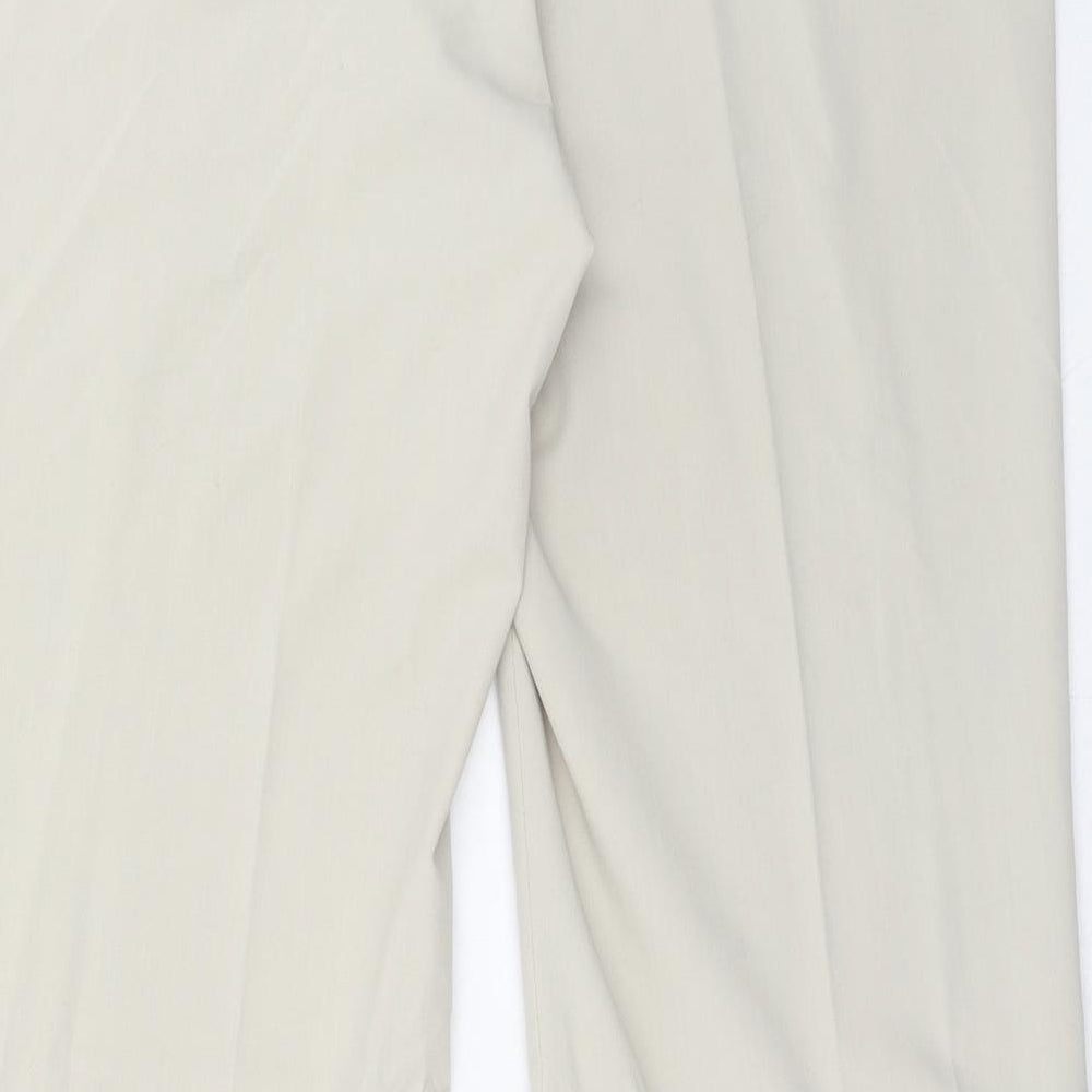 Principles Womens Beige Polyester Dress Pants Trousers Size 14 Regular Hook & Eye