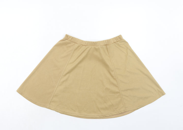 Passion Womens Yellow Polyester Skater Skirt Size 10