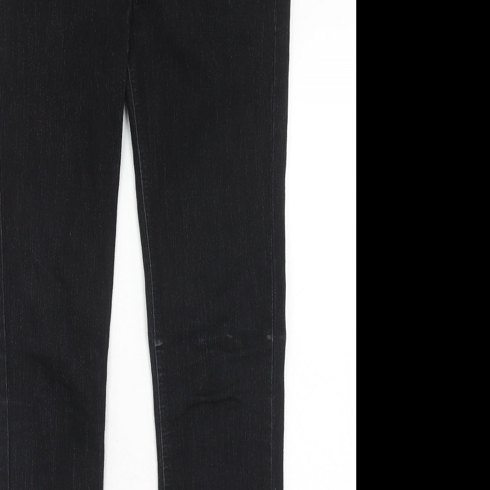 Mango Womens Black Cotton Straight Jeans Size 10 Regular Zip
