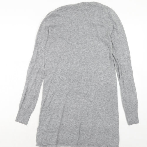 Ronit Zilkha Womens Grey Viscose Jumper Dress Size L Round Neck Pullover