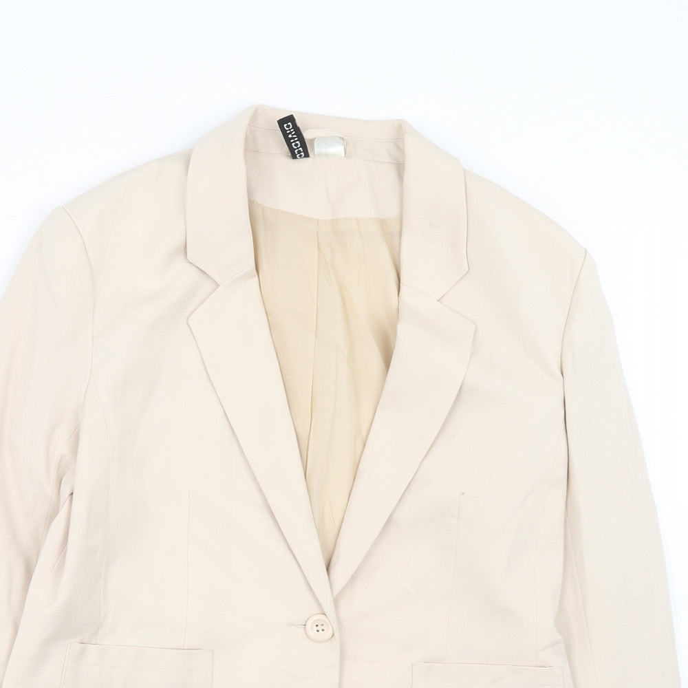 H&M Womens Pink Polyester Jacket Blazer Size 10
