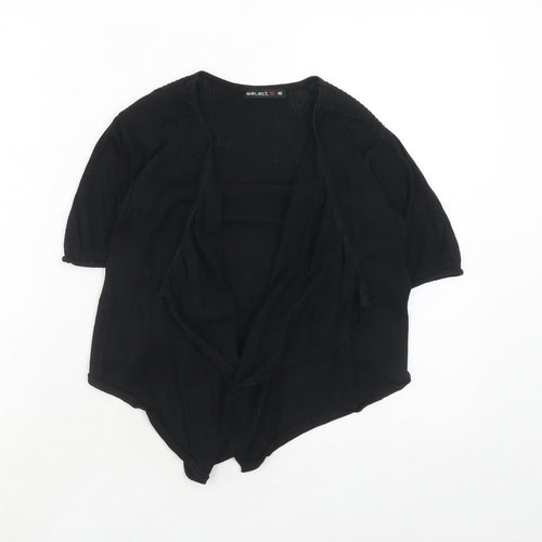 Select Womens Black V-Neck Cotton Cardigan Jumper Size 10
