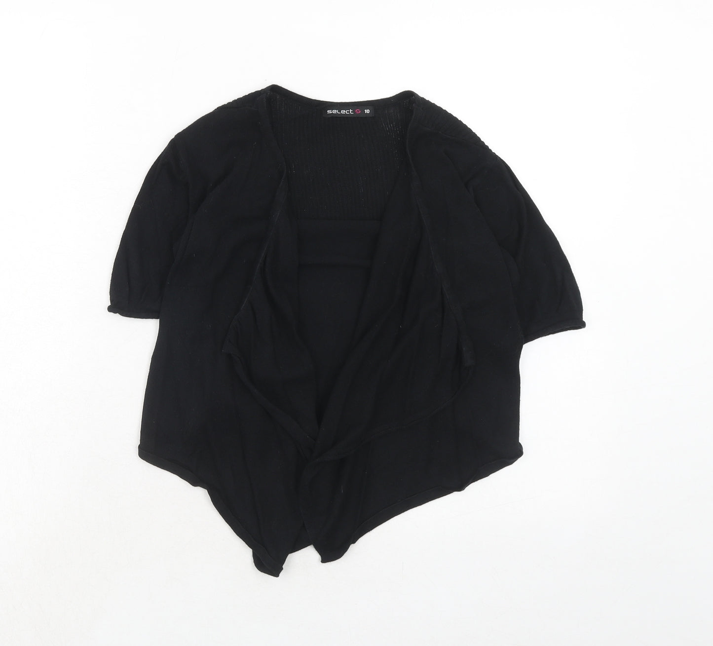 Select Womens Black V-Neck Cotton Cardigan Jumper Size 10